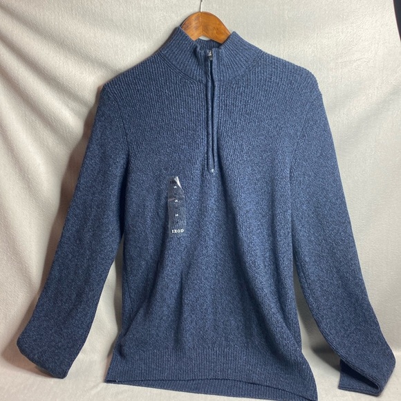 Izod 1/4 zip blue sweater size large - Picture 1 of 4